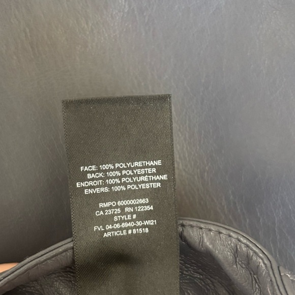 Aritzia Wilfred The Melina Pant Gray Faux Vegan Leather High Rise Straight Leg - Picture 11 of 11